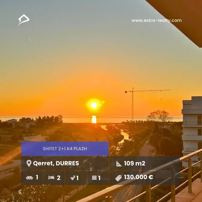 Shitet 2+1 k4 ne plazh qerret durres