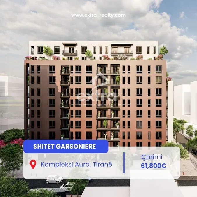 Shitet Garsoniere Kompleksi Aura, Rruga Dritan Hoxha , Tirane