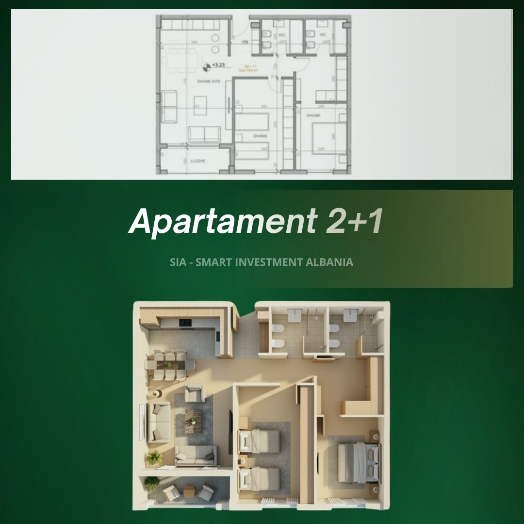 Apartament në shitje në Farkë, Tiranë | Ap11 2+1
