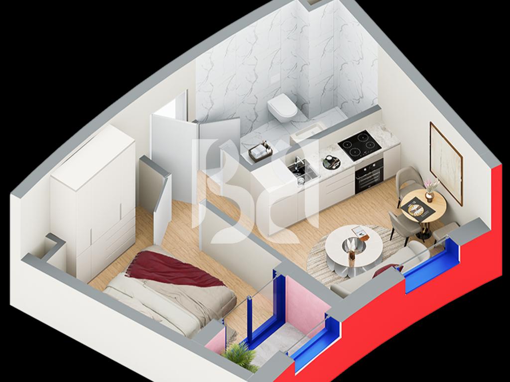 SHITET APARTAMENT 1+1 NE REZIDENCA BALLADA LIQENI I FARKES