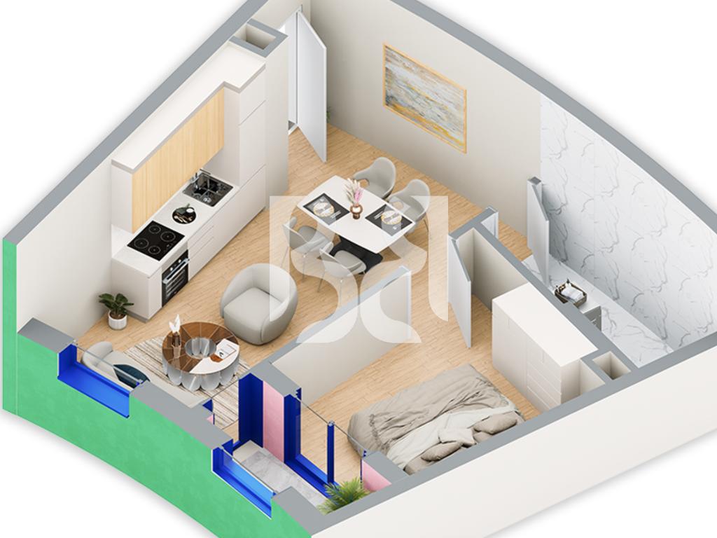 SHITET APARTAMENT 1+1 NE REZIDENCA BALLADA LIQENI I FARKES 2