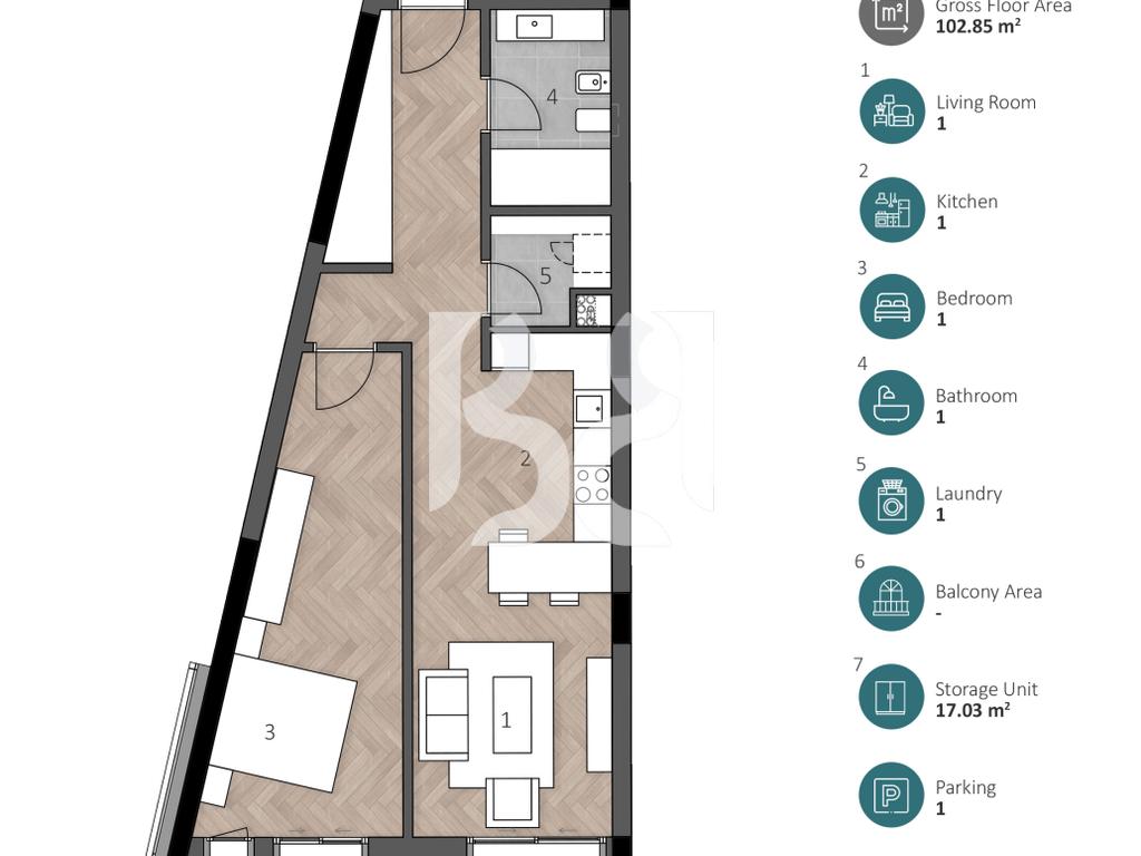 APARTAMENT EKSKLUZIV 1+1 ME DEPO & POST PARKIMI NË GREEN COAST 2 2