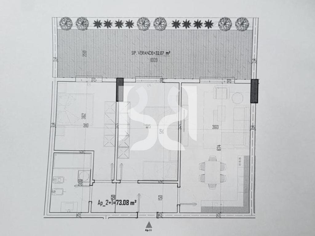 SHITET APARTAMENT 2+1 ME VERANDE NE PASKUQAN 3