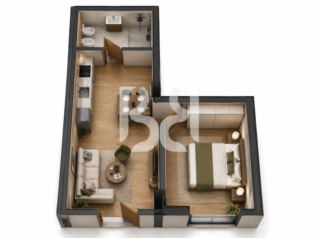 APARTAMENT 1+1+BALLKON PER SHITJE NE PASKUQAN 2