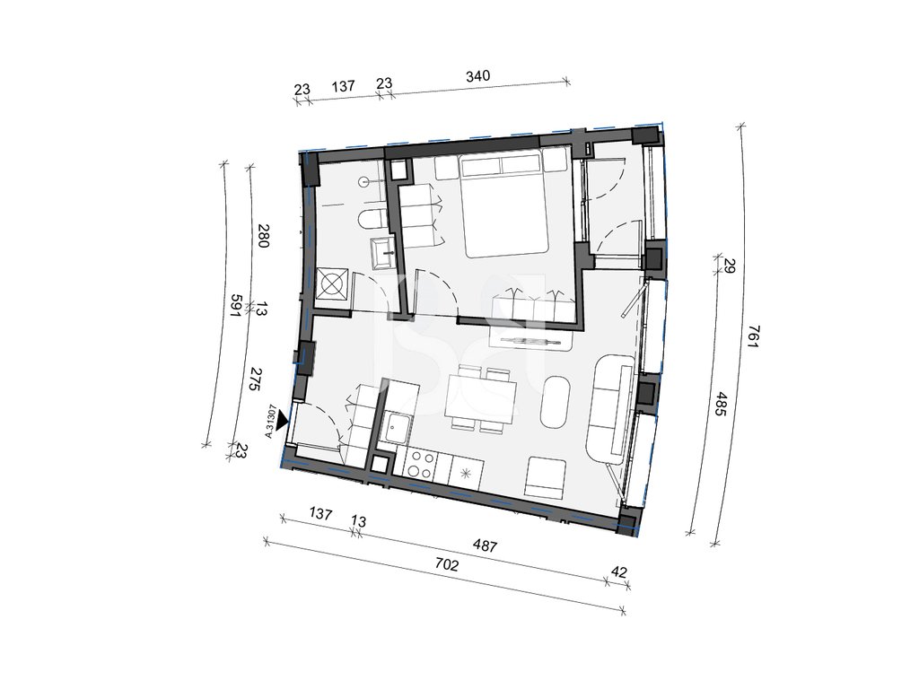 SHITET APARTAMENT 1+1 NE REZIDENCA BALLADA LIQENI I FARKES 3