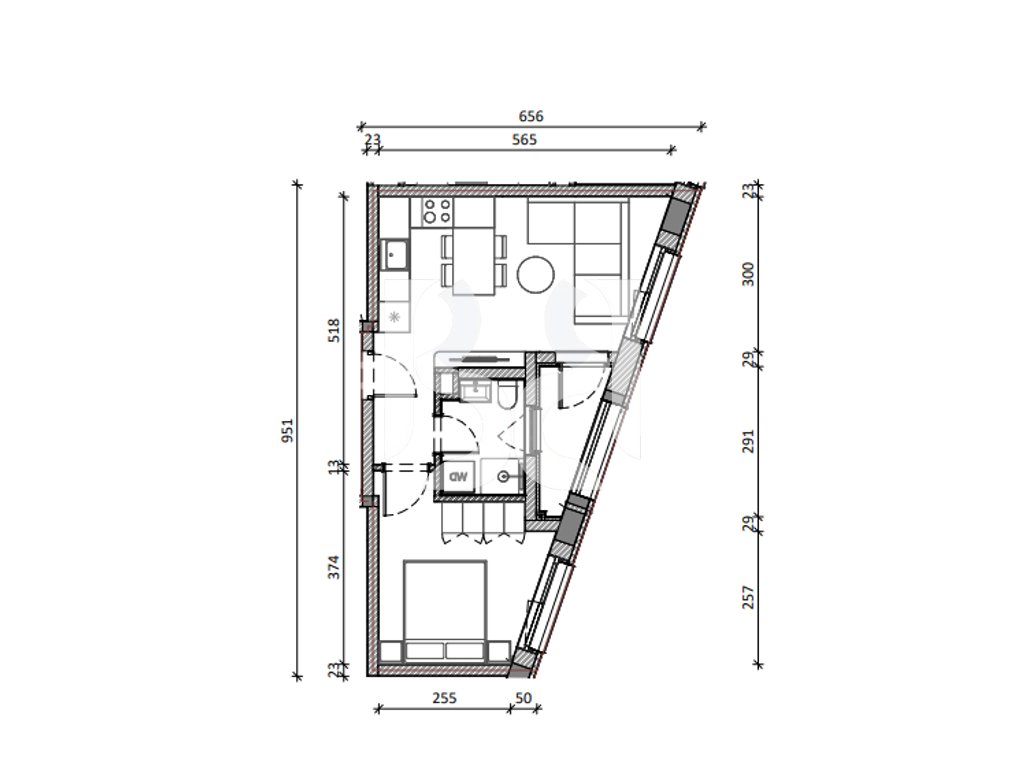 SHITET ME KREDI APARTAMENT 1+1 REZIDENCA KADIU 3