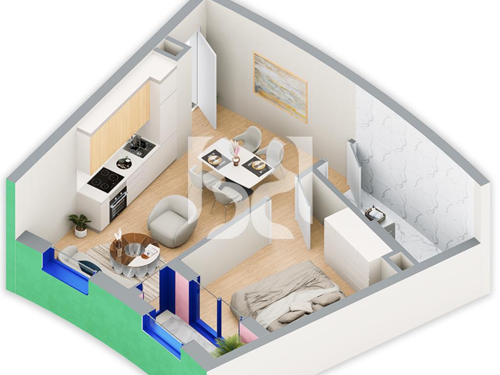 SHITET APARTAMENT 1+1 NE REZIDENCA BALLADA LIQENI I FARKES 2