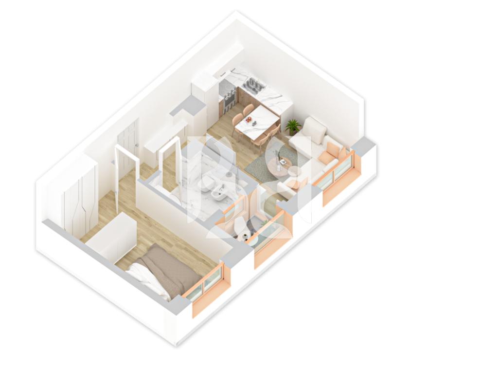 SHITET APARTAMENT 1+1 ME KREDI , REZIDENCA KADIU 2