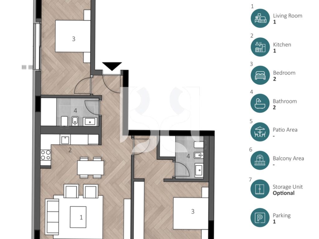APARTAMENT EKSKLUZIV 1+1 & POST PARKIMI NË GREEN COAST 2 2