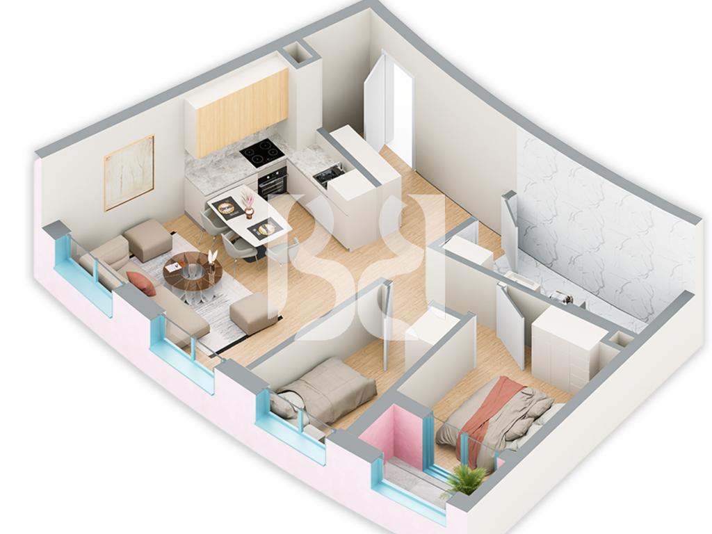 SHITET APARTAMENT 2+1 NE REZIDENCA BALLADA LIQENI I FARKES 2