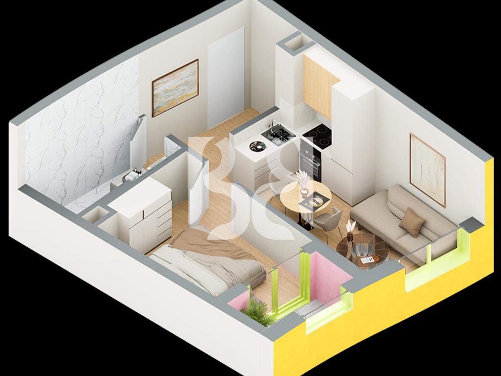 SHITET APARTAMENT 1+1 NE REZIDENCA BALLADA LIQENI I FARKES ME KREDI DERI NE 80%