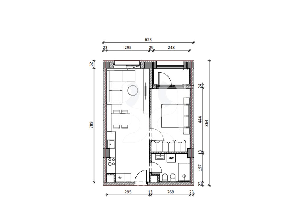 SHITET ME KREDI APARTAMENT 1+1 REZIDENCA KADIU 3