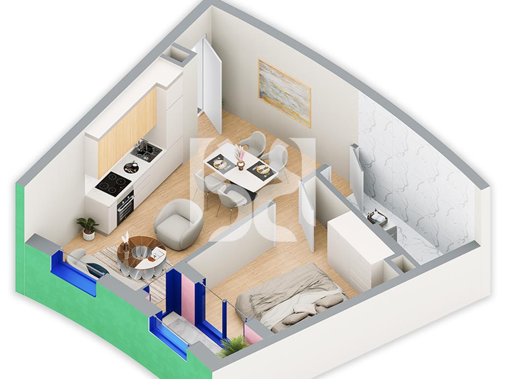 SHITET ME KREDI DERI NE 80% APARTAMENT 1+1 NE REZIDENCA BALLADA LIQENI I FARKES 4