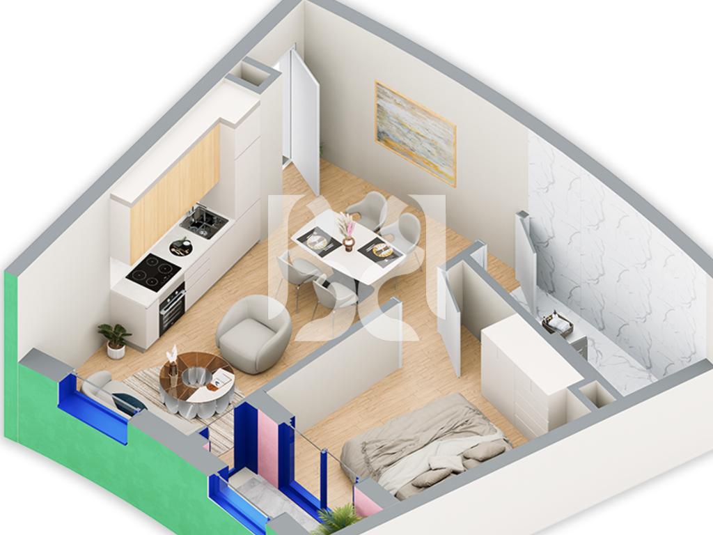 SHITET APARTAMENT 1+1 NE REZIDENCA BALLADA LIQENI I FARKES 2