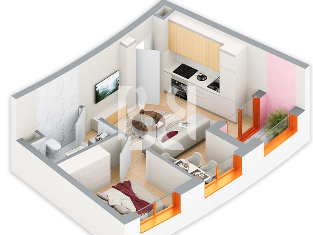 SHITET APARTAMENT 1+1 NE REZIDENCA BALLADA LIQENI I FARKES 3
