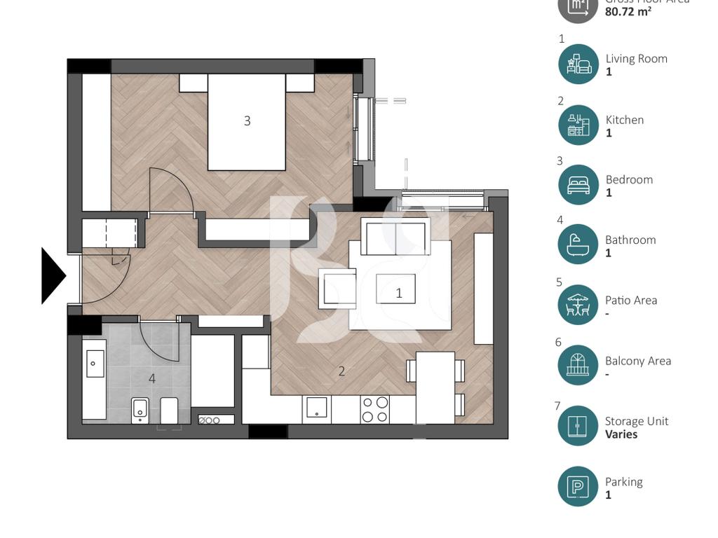 APARTAMENT EKSKLUZIV 1+1 ME POST PARKIMI NË GREEN COAST 2 2