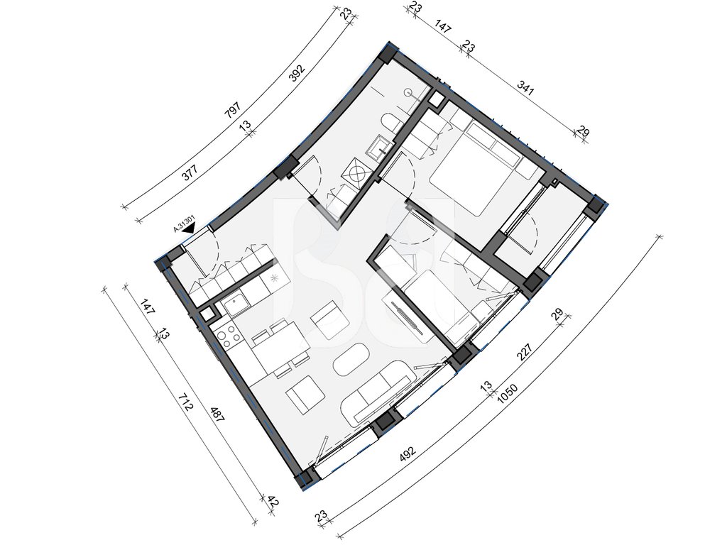 SHITET APARTAMENT 2+1 NE REZIDENCA BALLADA LIQENI I FARKES 3