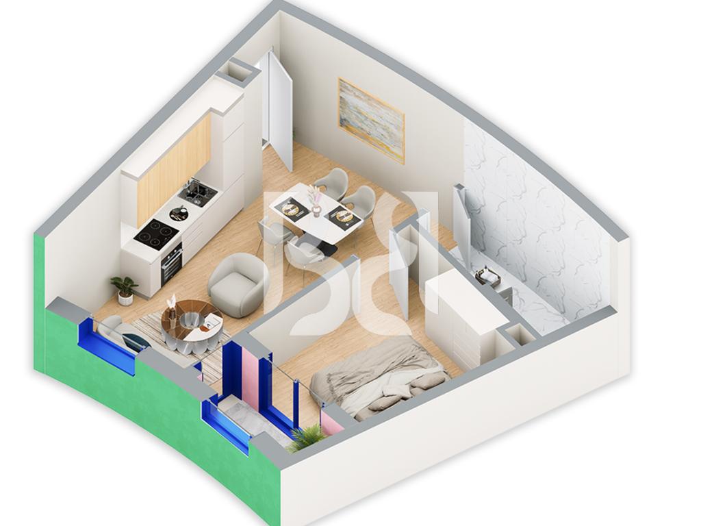 SHITET APARTAMENT 1+1 NE REZIDENCA BALLADA LIQENI I FARKES 2