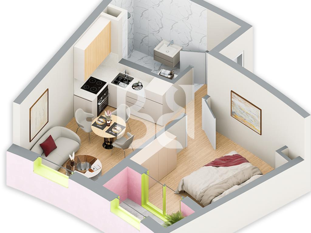 SHITET APARTAMENT 1+1 NE REZIDENCA BALLADA LIQENI I FARKES 2