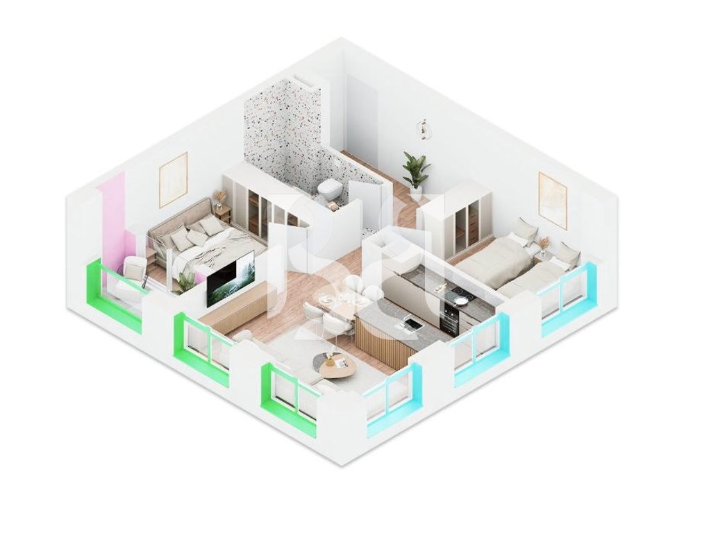 Apartament 2+1 në shitje në Nokia Residence Rezidencë e re nga Kontakt Ali Demi Tiranë 4