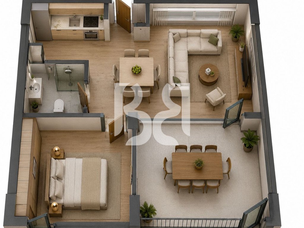 APARTAMENT EKSKLUZIVE 1+1+VERANDE NE TURQUOISE MARINA, HAMALLAJ 4