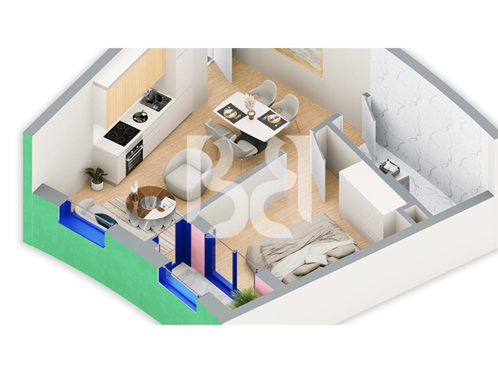SHITET APARTAMENT 1+1 NE REZIDENCA BALLADA LIQENI I FARKES 2