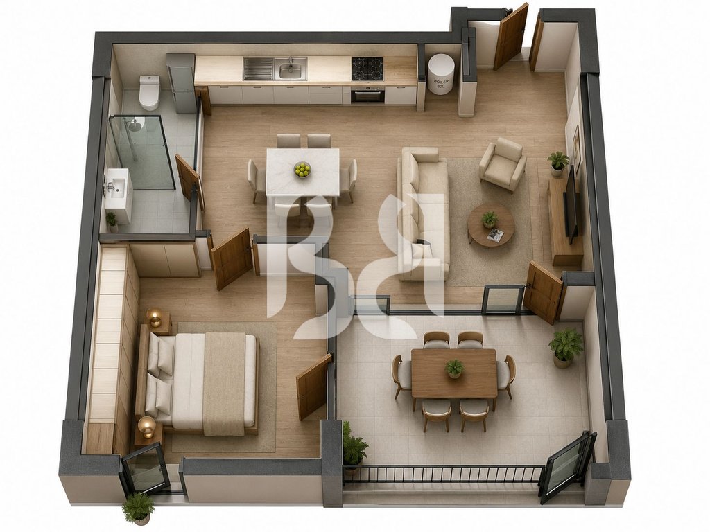 APARTAMENT EKSKLUZIV 1+1+VERANDE TEK TURQUOISE MARINA, HAMALLAJ 4