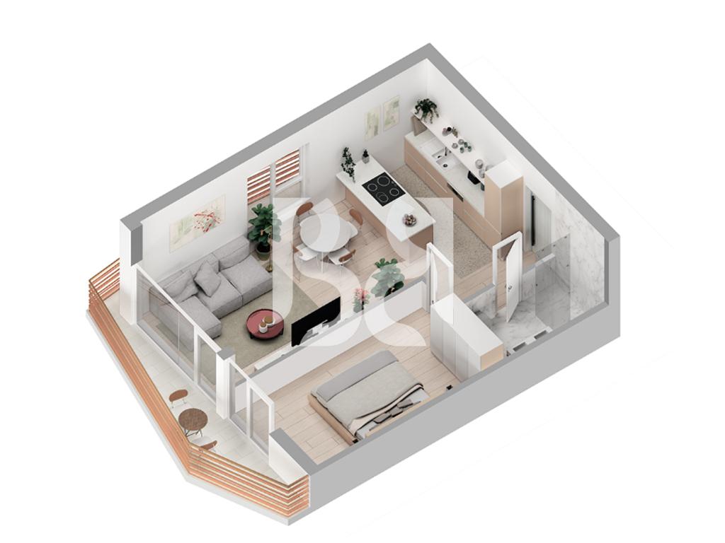 SHITET ME KREDI APARTAMENT 1+1 REZIDENCA ABA2 2