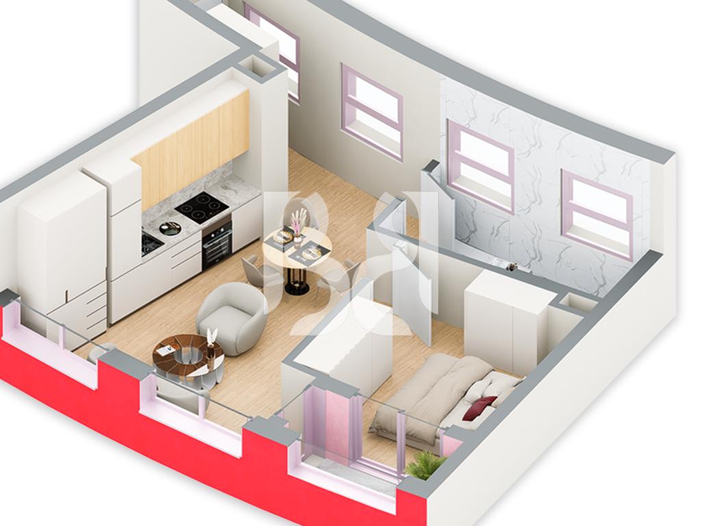 SHITET APARTAMENT 1+1 NE REZIDENCA BALLADA LIQENI I FARKES 2