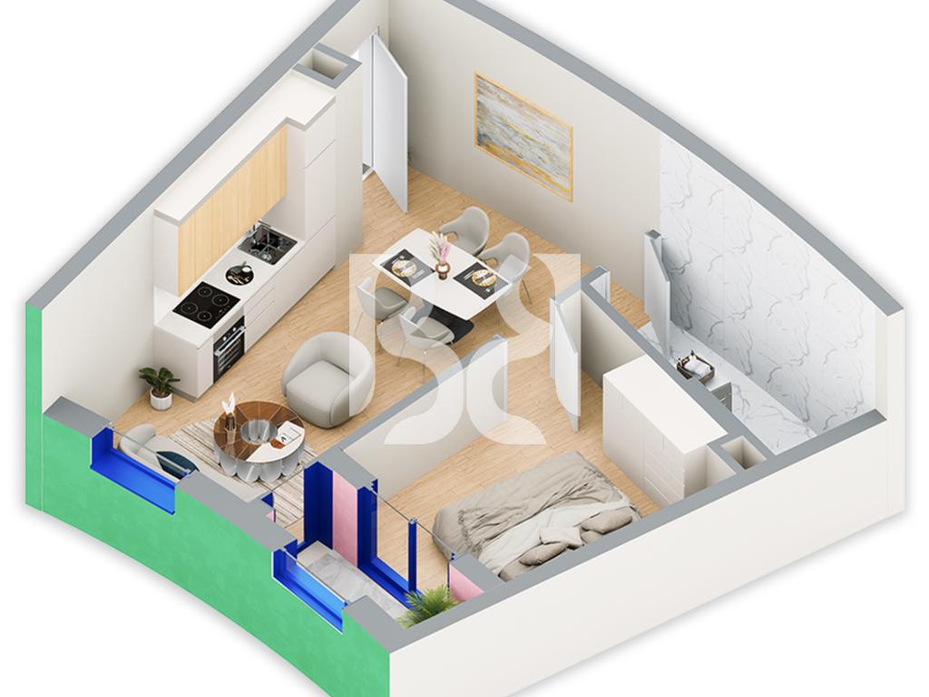 SHITET ME KREDI DERI NE 80% APARTAMENT 1+1 NE REZIDENCA BALLADA LIQENI I FARKES 3