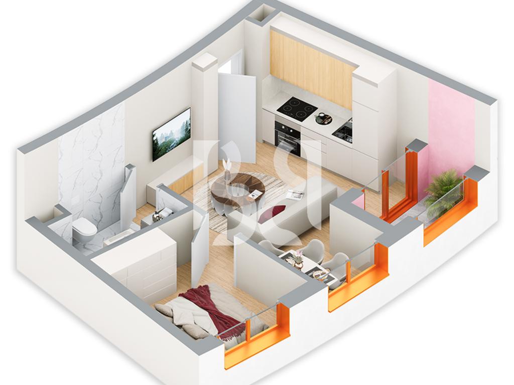 SHITET APARTAMENT 1+1 NE REZIDENCA BALLADA LIQENI I FARKES 2