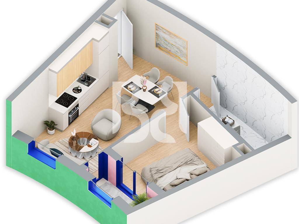 SHITET APARTAMENT 1+1 NE REZIDENCA BALLADA LIQENI I FARKES 2