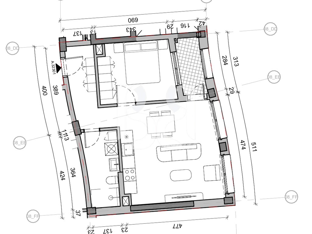 SHITET APARTAMENT 1+1 NE REZIDENCA BALLADA LIQENI I FARKES 3