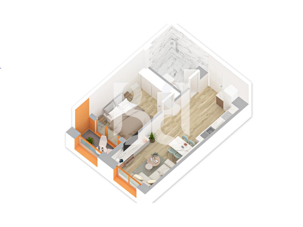 SHITET ME KREDI APARTAMENT 1+1 REZIDENCA KADIU 2