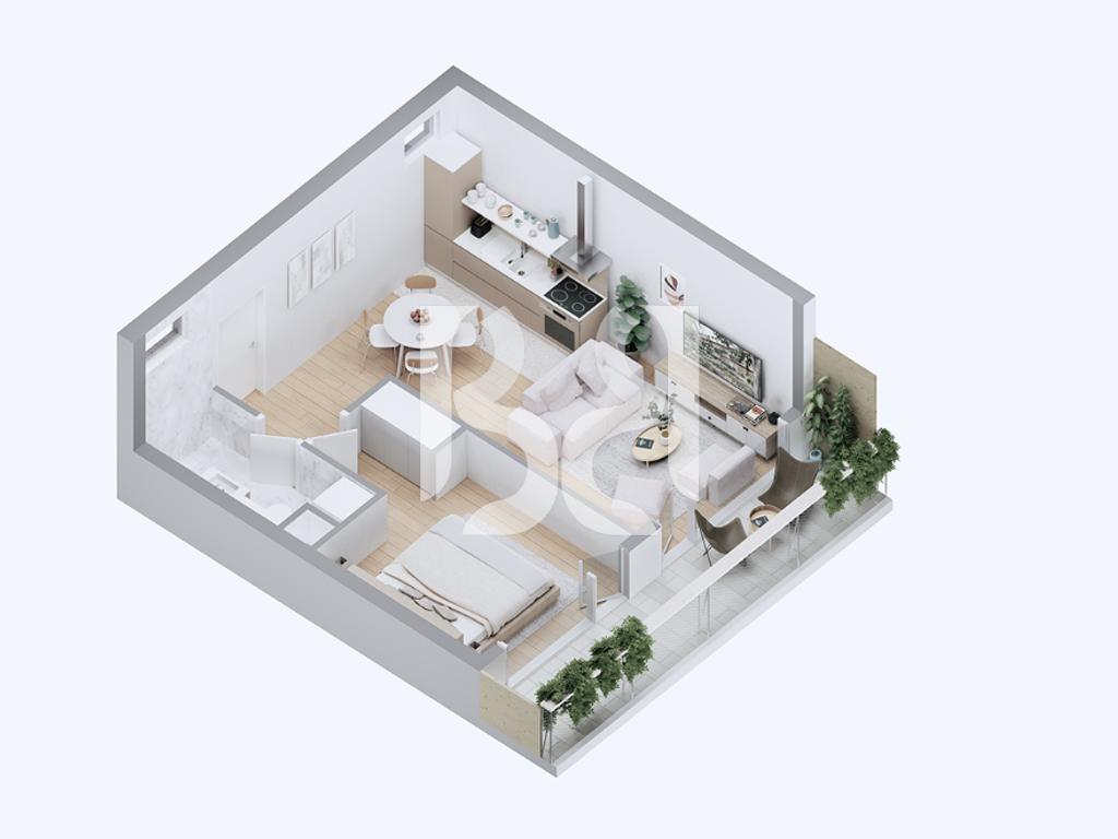 SHITET ME KREDI APARTAMENT 1+1 NE DRILON POGRADEC* 4