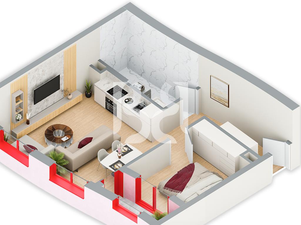 SHITET APARTAMENT 1+1 NE REZIDENCA BALLADA LIQENI I FARKES 2