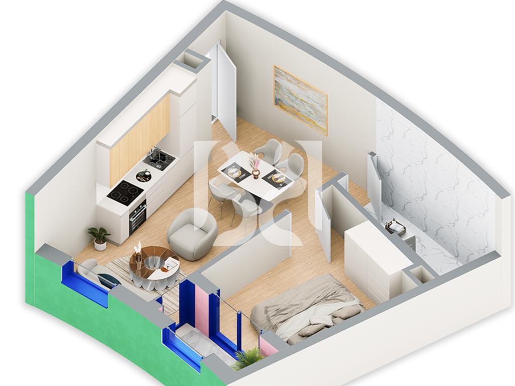 SHITET APARTAMENT 1+1 NE REZIDENCA BALLADA LIQENI I FARKES 2