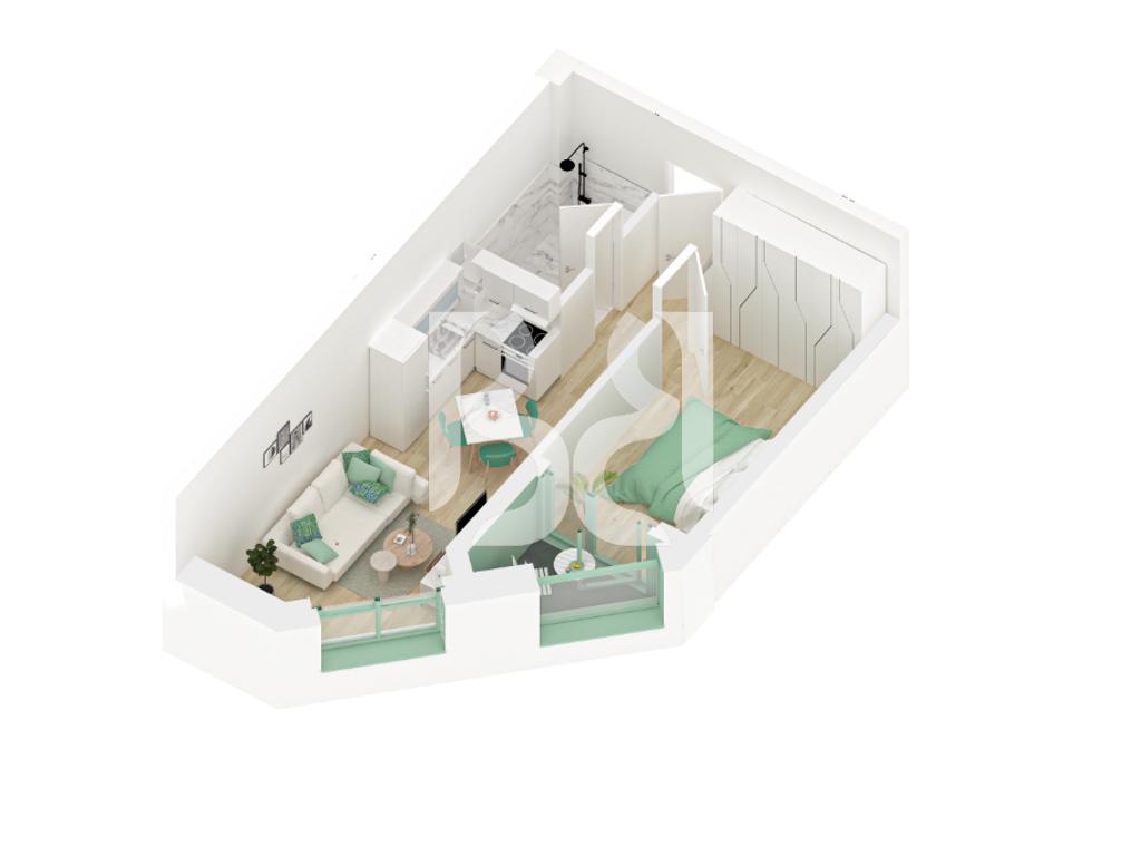 SHITET ME KREDI APARTAMENT 1+1 REZIDENCA KADIU 2