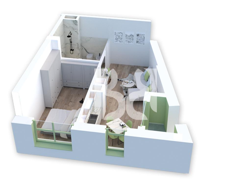 SHITET ME KREDI APARTAMENT 1+1 REZIDENCA KADIU 3