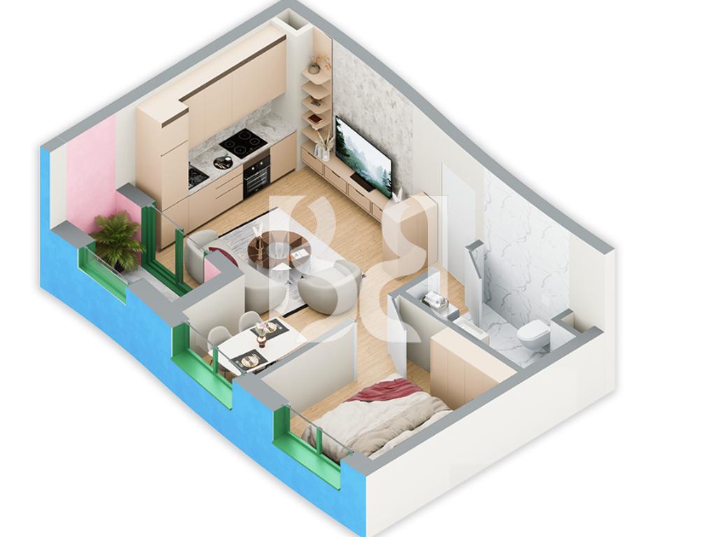 SHITET ME KREDI DERI NE 80% APARTAMENT 1+1 NE REZIDENCA BALLADA LIQENI I FARKES 4