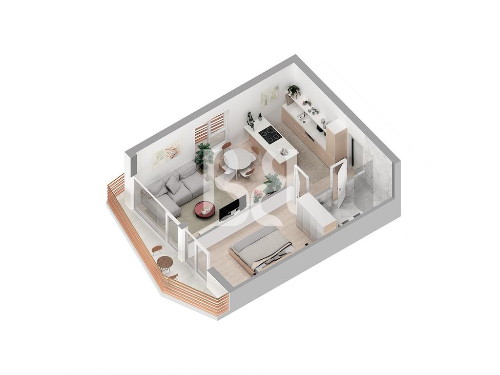 SHITET ME KREDI APARTAMENT 1+1 REZIDENCA ABA2 2