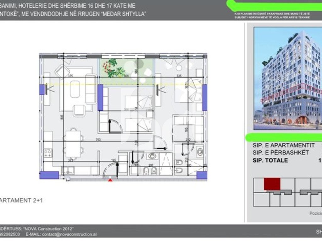 APARTAMENT 2+1+2 PER SHITJE WHITE TOWER, KOMUNA E PARISIT 4