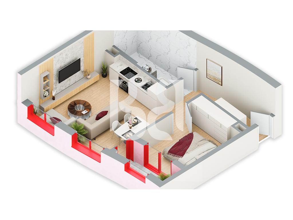 SHITET APARTAMENT 1+1 NE REZIDENCA BALLADA LIQENI I FARKES 2