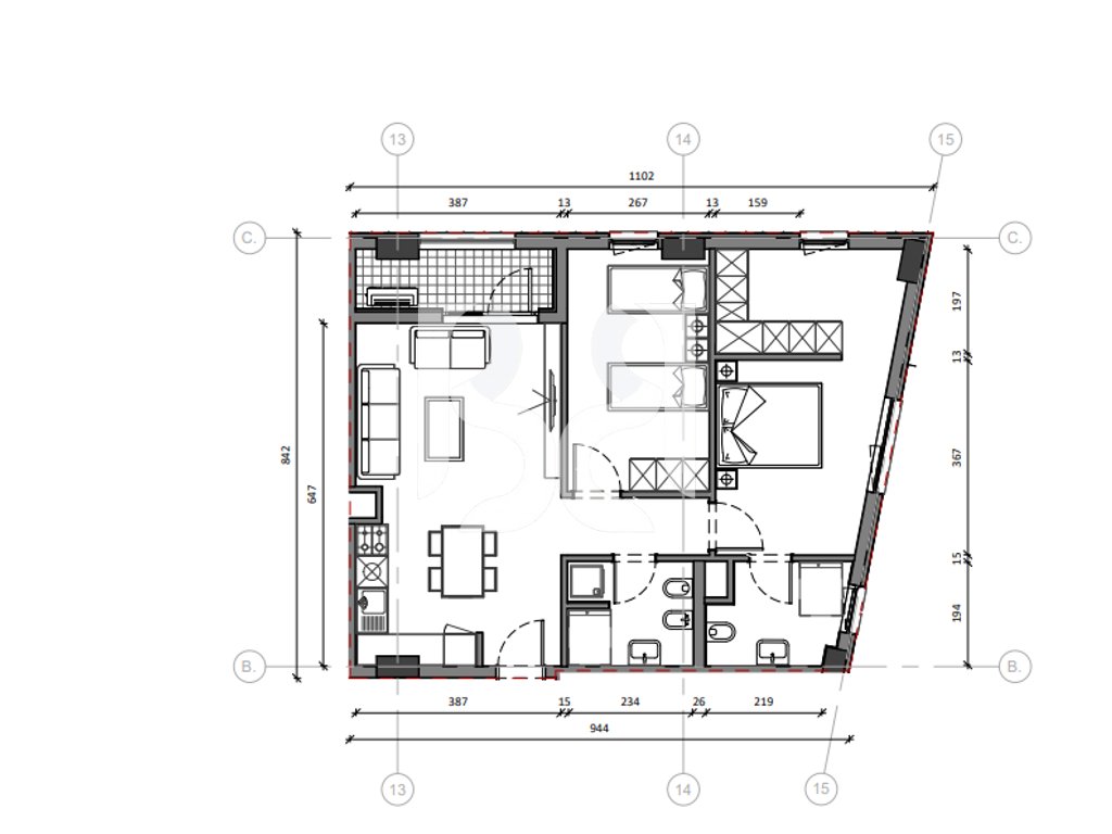 APARTAMENT 2+1+2 PER SHITJE REZIDENCA KAIMI 2