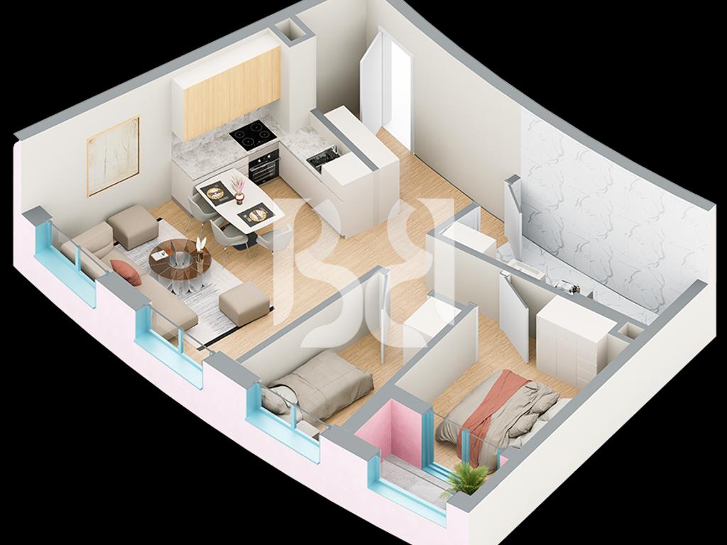 SHITET ME KREDI DERI NE 80% APARTAMENT 2+1 TEK REZIDENCA BALLADA LIQENI I FARKES, TIRANE