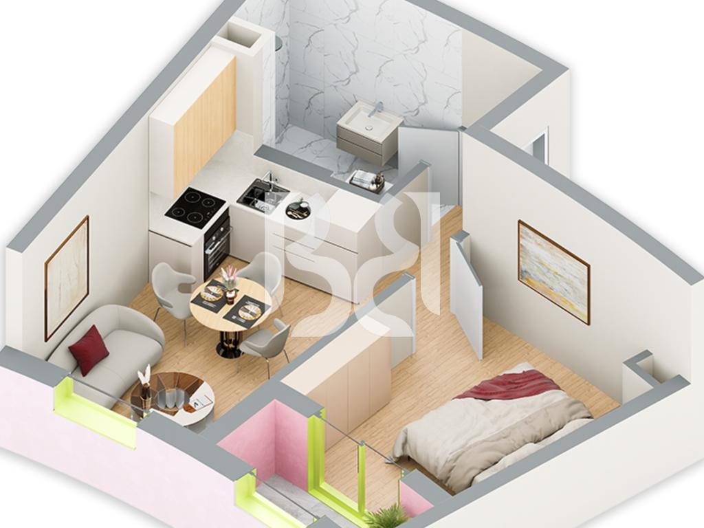 SHITET APARTAMENT 1+1 NE REZIDENCA BALLADA LIQENI I FARKES 2