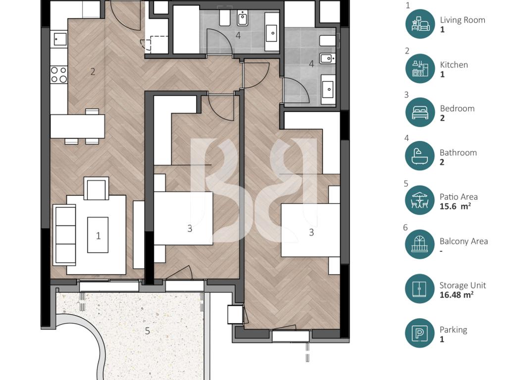 APARTAMENT EKSKLUZIV 2+1 ME DEPO, OBORR & POST PARKIMI NË GREEN COAST 2 2