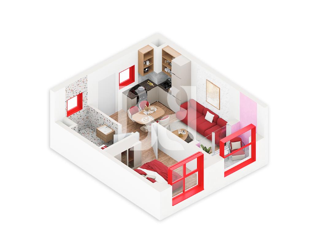 SHITET ME KREDI DERI NE 80% APARTAMENT 1+1 NE REZIDENCA NOKIA 99.000€* 4