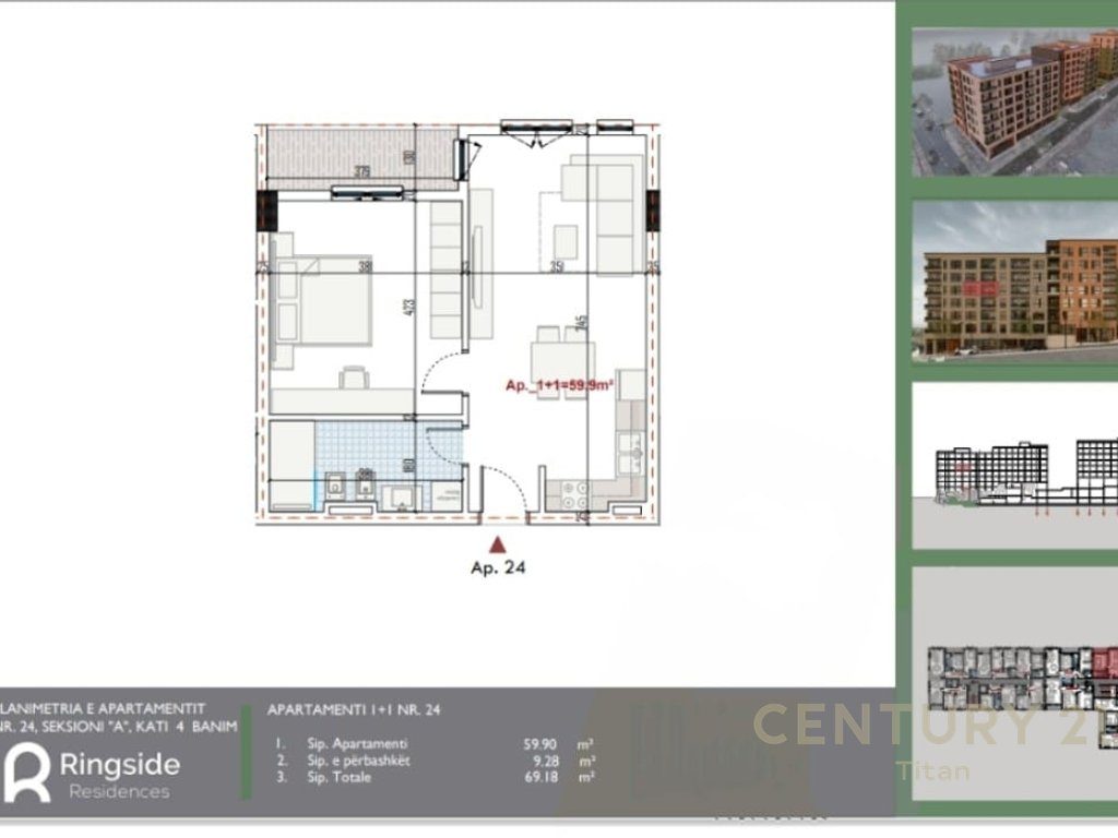 Shitet Apartament 1+1 ne Ringside!
