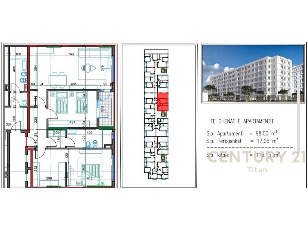 Apartament 2+1 per shitje ne Kamez 2